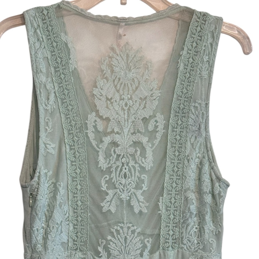 Free People Reign Over Me Sea Green Lace Dress - Picture 6 of 7